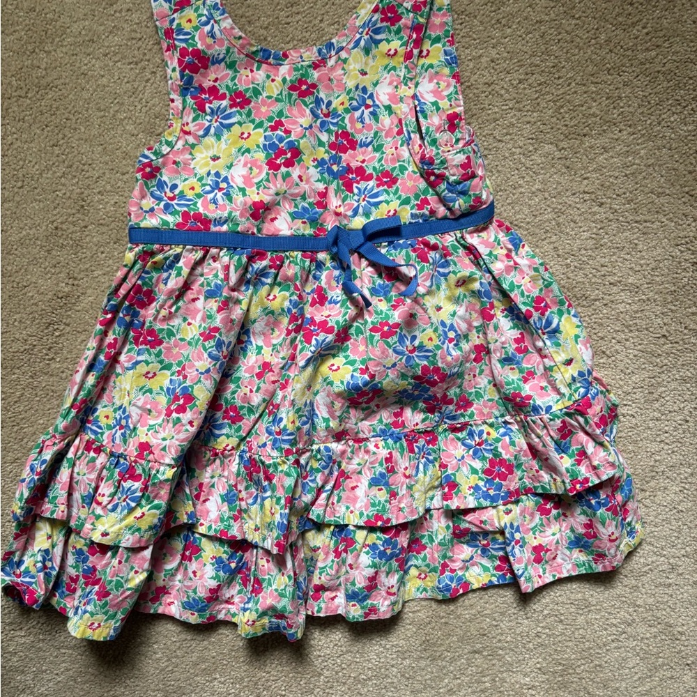 American Living Floral Kids Dress with Blue Belt